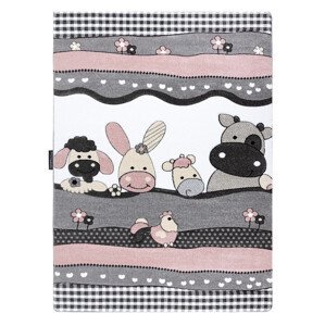 Dětský kusový koberec Petit Farm animals pink - 120x170 cm Dywany Łuszczów
