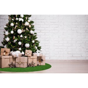 Vánoční kruhový koberec pod stromeček Sporting – na ven i na doma - 150x150 (průměr) kruh cm Mujkoberec Original