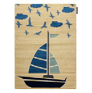 Dětský kusový koberec Petit Sail boat gold - 80x150 cm Dywany Łuszczów
