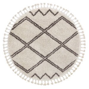 Kusový koberec Berber Asila cream and brown kruh - 120x120 (průměr) kruh cm Dywany Łuszczów