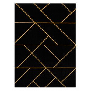 Kusový koberec Emerald geometric 1012 black and gold - 80x150 cm Dywany Łuszczów