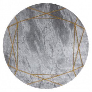 Kusový koberec Emerald 1022 grey and gold kruh - 120x120 (průměr) kruh cm Dywany Łuszczów