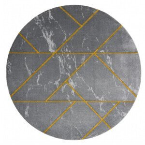 Kusový koberec Emerald geometric 1012 grey and gold kruh - 120x120 (průměr) kruh cm Dywany Łuszczów