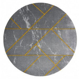 Kusový koberec Emerald geometric 1012 grey and gold kruh - 160x160 (průměr) kruh cm Dywany Łuszczów