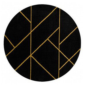 Kusový koberec Emerald geometric 1012 black and gold kruh - 200x200 (průměr) kruh cm Dywany Łuszczów