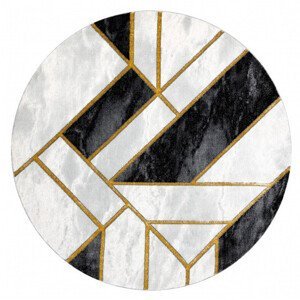 Kusový koberec Emerald 1015 black and gold kruh - 160x160 (průměr) kruh cm Dywany Łuszczów