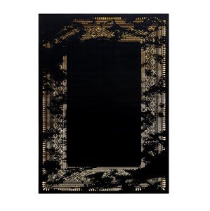 Kusový koberec Gloss 408C 86 glamour black/gold - 80x150 cm Dywany Łuszczów
