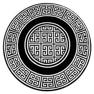 Kusový koberec Gloss 6776 85 greek black/ivory kruh - 200x200 (průměr) kruh cm Dywany Łuszczów
