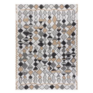 Kusový koberec Cooper Sisal Diamonds 22217 ecru/black – na ven i na doma - 140x190 cm Dywany Łuszczów