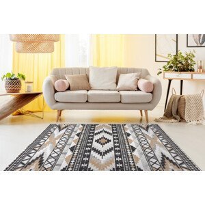 Kusový koberec Cooper Sisal Aztec 22235 ecru/black – na ven i na doma - 160x220 cm Dywany Łuszczów