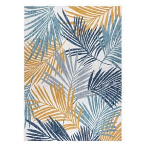 Kusový koberec Cooper Sisal Palm leaves 22258 ecru/navy – na ven i na doma - 120x170 cm Dywany Łuszczów