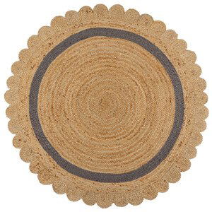 Kusový koberec Grace Jute Natural/Grey kruh - 160x160 (průměr) kruh cm Flair Rugs koberce