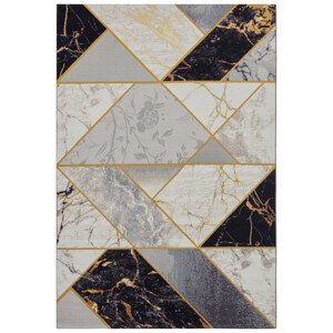Kusový koberec Flair 105610 Noble Black Grey Gold – na ven i na doma - 120x180 cm Hanse Home Collection koberce