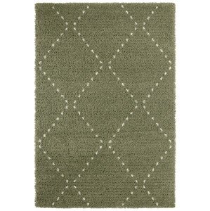 AKCE: 80x150 cm Kusový koberec Retro 105199 Forest Green, Cream - 80x150 cm Mint Rugs - Hanse Home koberce