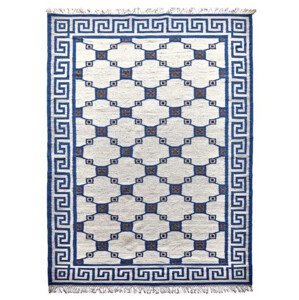 Ručně vázaný kusový koberec Geo DESP P82 Silver Blue - 80x150 cm Diamond Carpets koberce