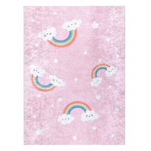 Dětský kusový koberec Junior 52063.802 Rainbow pink - 80x150 cm Dywany Łuszczów