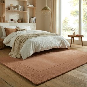 Kusový ručně tkaný koberec Tuscany Textured Wool Border Orange - 160x230 cm Flair Rugs koberce