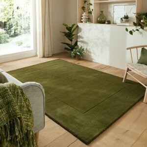 Kusový ručně tkaný koberec Tuscany Textured Wool Border Green - 160x230 cm Flair Rugs koberce
