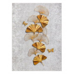 Kusový koberec Miro 51969.802 Butterflies grey / gold - 80x150 cm Dywany Łuszczów