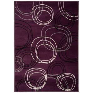 Kusový koberec Kruhy lila - 80x150 cm Alfa Carpets