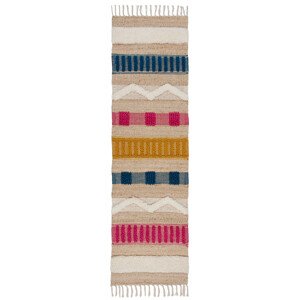 Běhoun Jubilant Medina Jute Natural/Multi - 60x230 cm Flair Rugs koberce