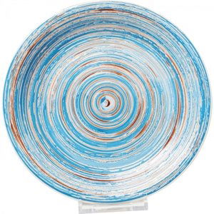 KARE Design Talíř Swirl Blue Ø27cm