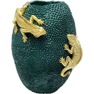 KARE Design Zelená polyresinová váza Chameleon Jack Fruit 39cm