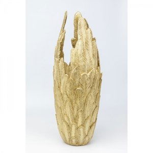 KARE Design Vysoká zlatá váza s rytinou Feathers Gold 91cm