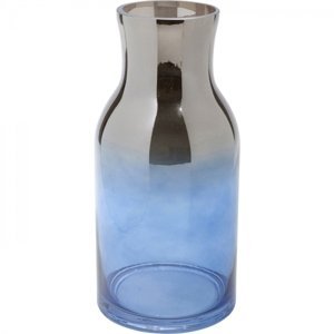 KARE Design Skleněná váza Glow - modrá, 30cm