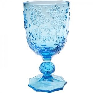 KARE Design Sklenice na víno Ice Flowers - modrá
