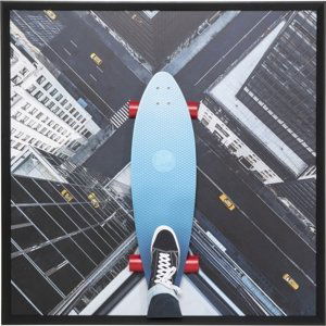 KARE Design Zarámovaný obraz Skyline Skater 149x149cm