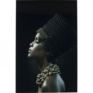 KARE Design Skleněný obraz Royal Headdress Profile 150×100cm