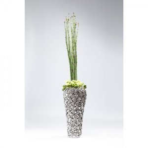 KARE Design Stříbrná kameninová váza Rose Multi Chrome Big 45cm