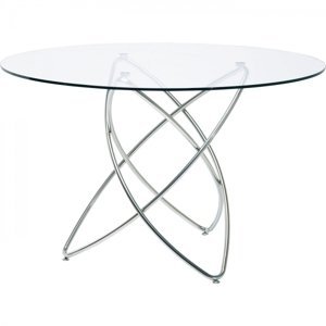 KARE Design Kulatý jídelní stůl Molekular - stříbrný, Ø120cm
