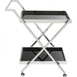 KARE Design Servírovací stolek Casino - stříbrný