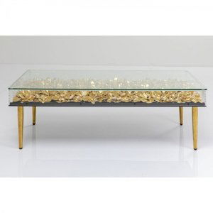 KARE Design Konferenční stolek Gold Flowers 120x60cm