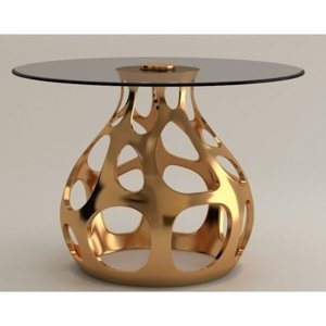 KARE Design Jídelní stůl Volcano - zlatý, Ø120cm