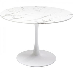 KARE Design Kulatý stůl Veneto - mramorově bílý, Ø110cm