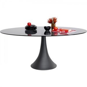 KARE Design Kulatý jídelní stůl Grande - skleněný, černý, 180x120cm