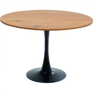 KARE Design Jídelní stůl s černou podnoží - dubový Ø110cm