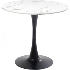 KARE Design Jídelní stůl Schickeria mramorový - bílo/černý, Ø80cm