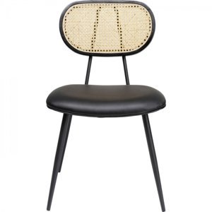 KARE Design Polstrovaná jídelní židle s výpletem Rosali - černá