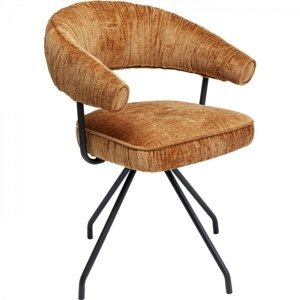 KARE Design Otočná židle Arabella oranžová