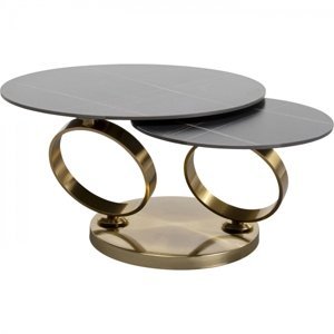 KARE Design Konferenční stolek Beverly - zlatý, 133x80cm