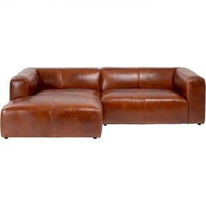 KARE Design Rohová sedačka Cubetto - kožená, hnědá, 170x270 cm