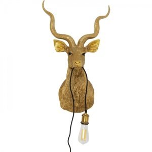 KARE Design Nástěnná lampa Animal Goat - zlatá, 45x74cm
