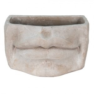 Usměvavý cementový květináč Mouth – 26x16x16 cm