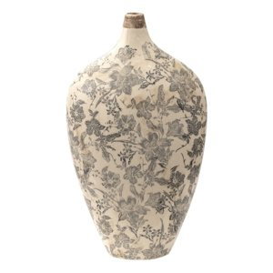 Keramická dekorační váza s úzkým hrdlem Mell French L – 22x11x38 cm