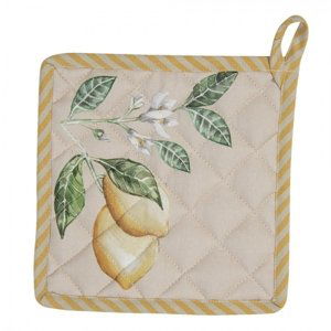 Bavlněná podložka pod hrnec s motivem citrónů Lemons &amp; Leafs – 20x20 cm