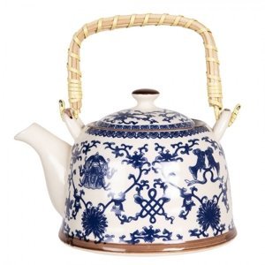 Konvička na čaj s modrými ornamenty – 800 ml